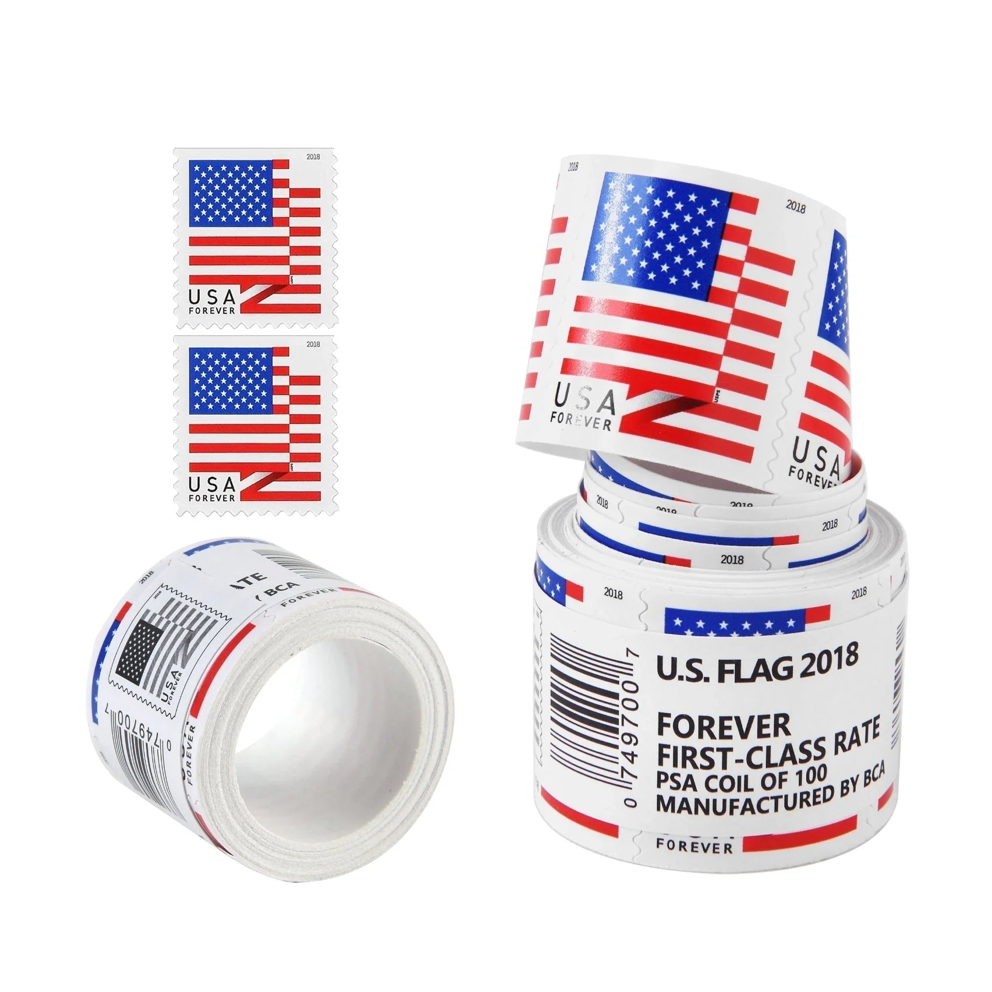 2018 U.S. Flag stamp design and rolls