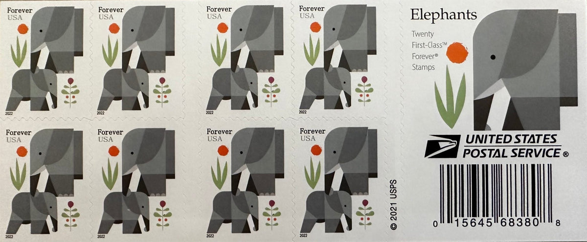 Cartoon Elephants Star Forever First Class Postage Stamps Secondary image