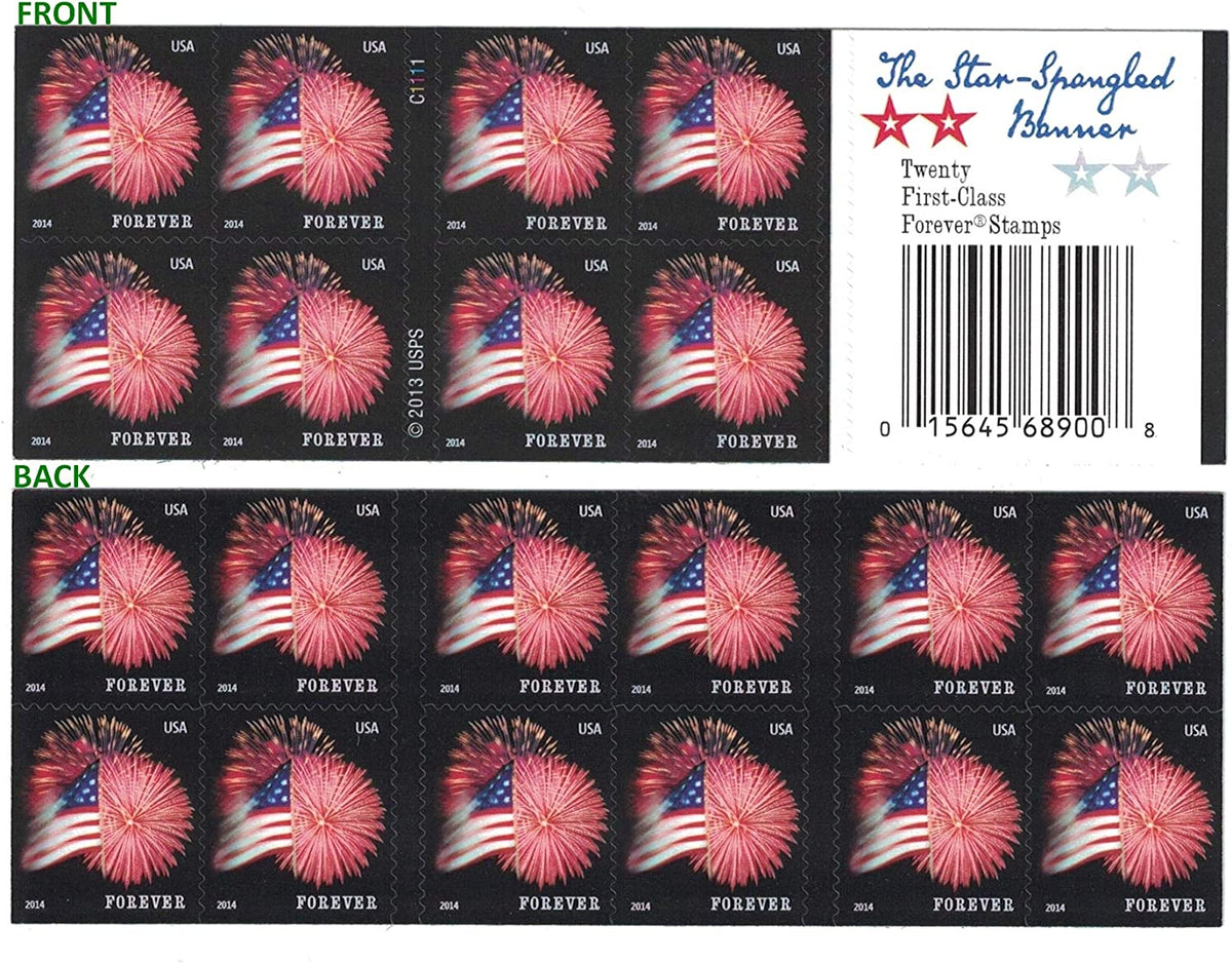 Star-Spangled Banner fireworks Forever stamp booklet Main image