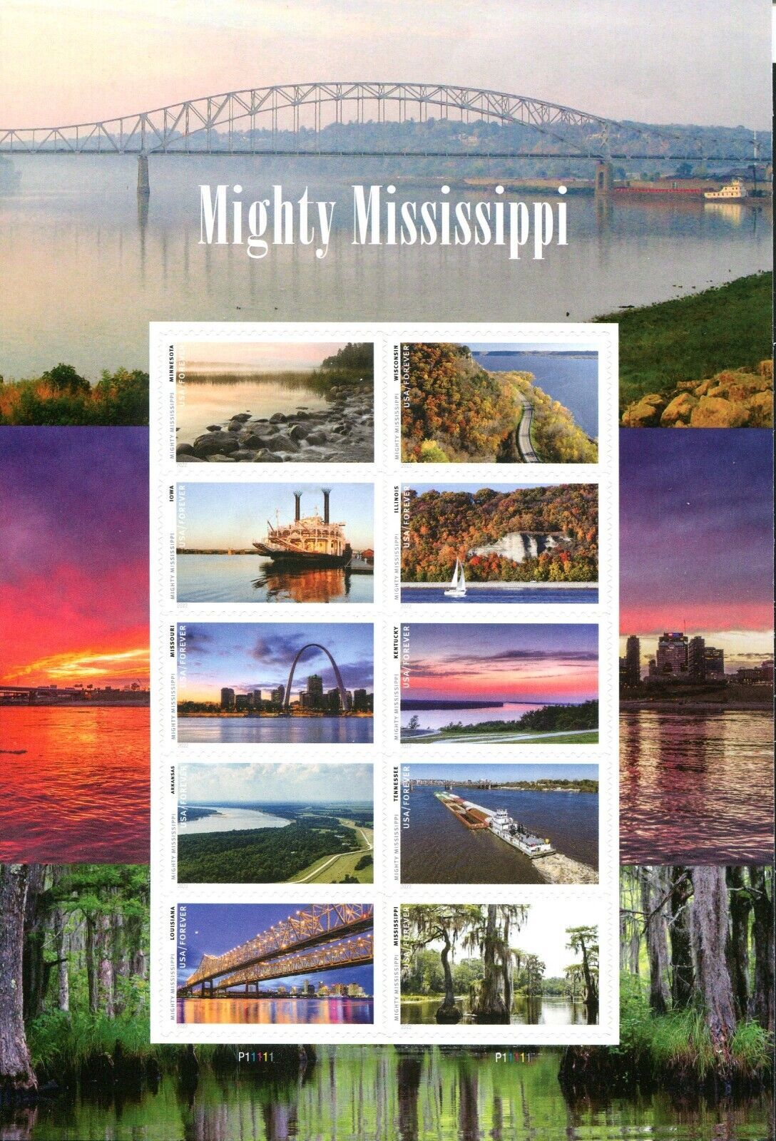 Mighty Mississippi Forever stamp sheet Main image