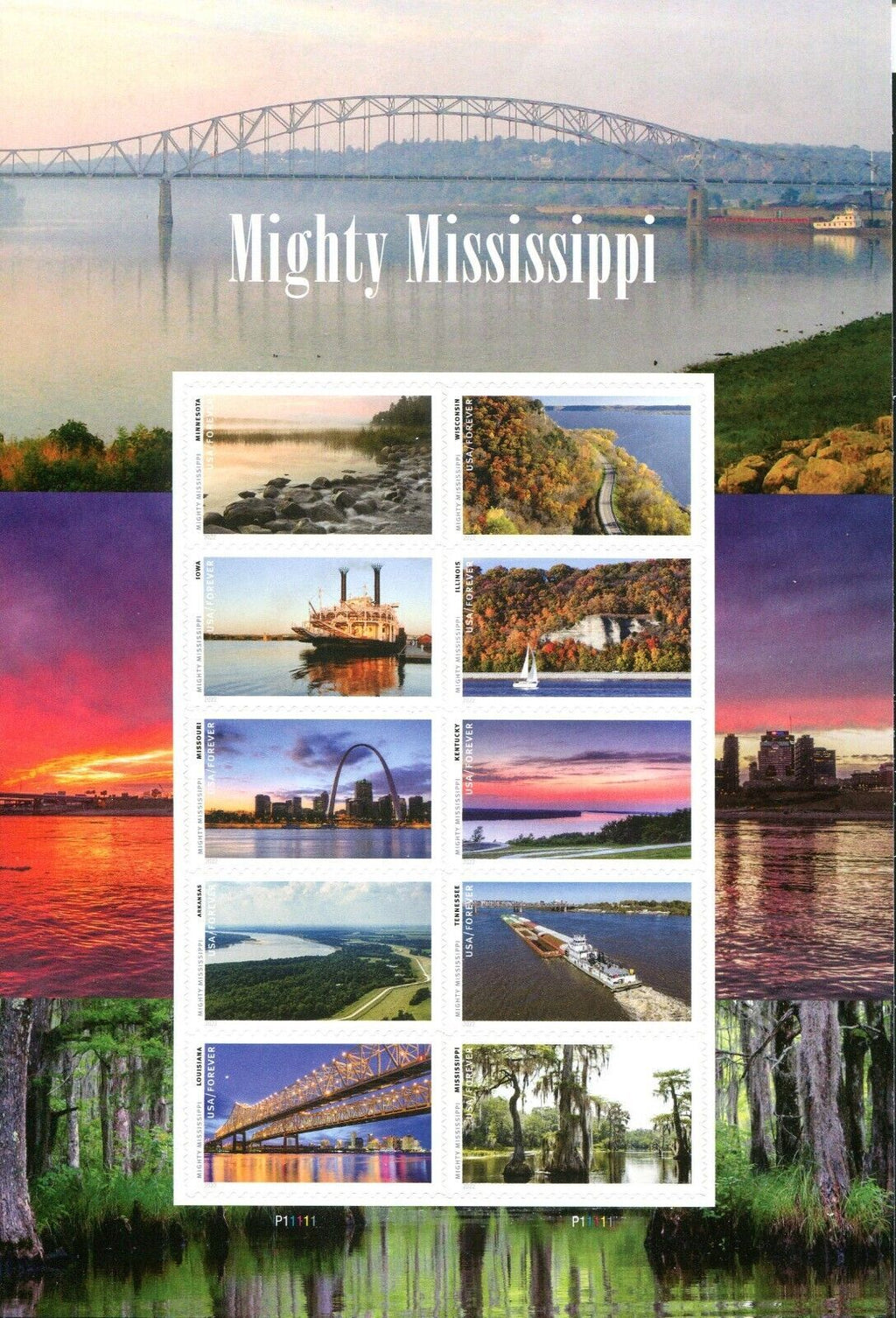 Mighty Mississippi Forever stamp sheet