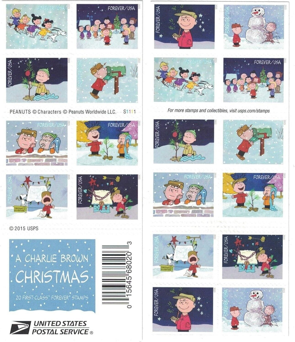 2015 A Charlie Brown Christmas Forever Stamps – First-Class Postage Booklets