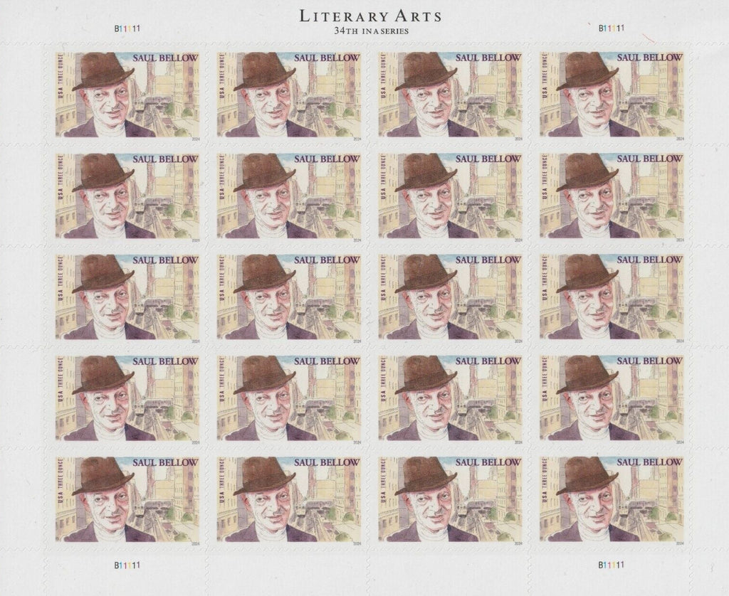 Saul Bellow three-ounce stamp sheet