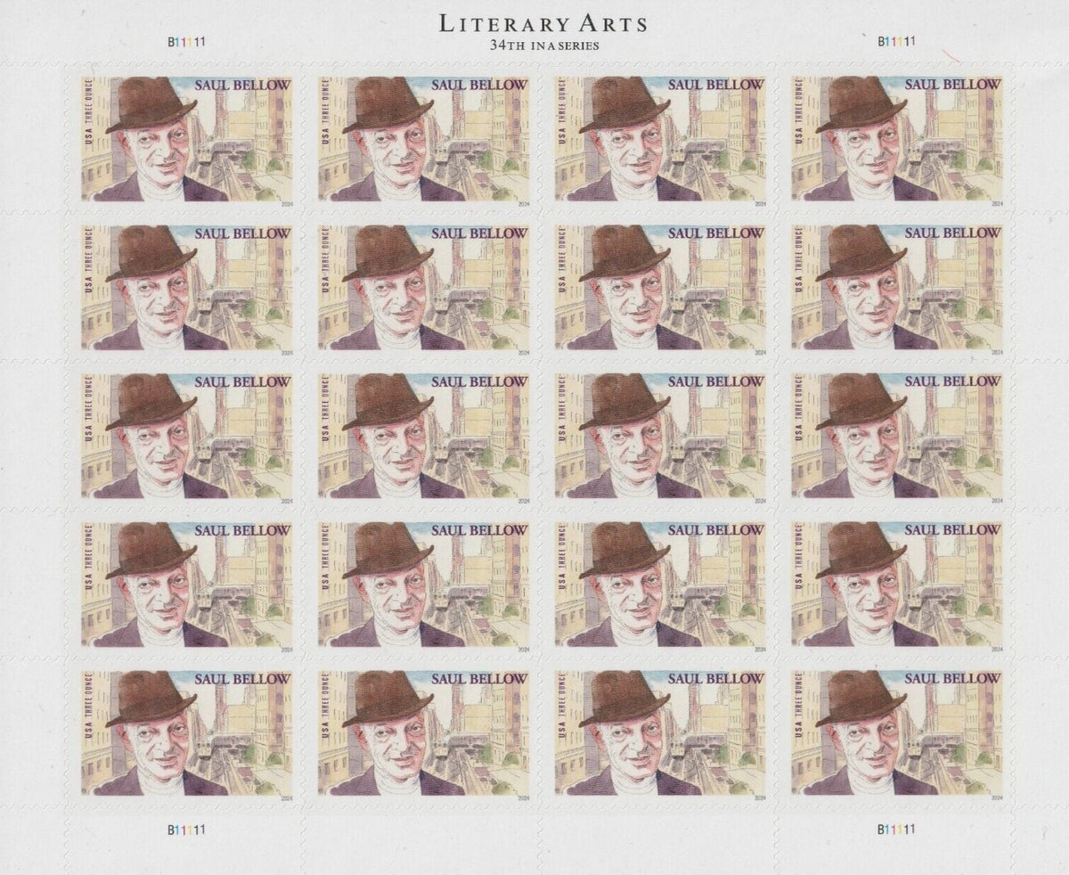 Saul Bellow three-ounce stamp sheet