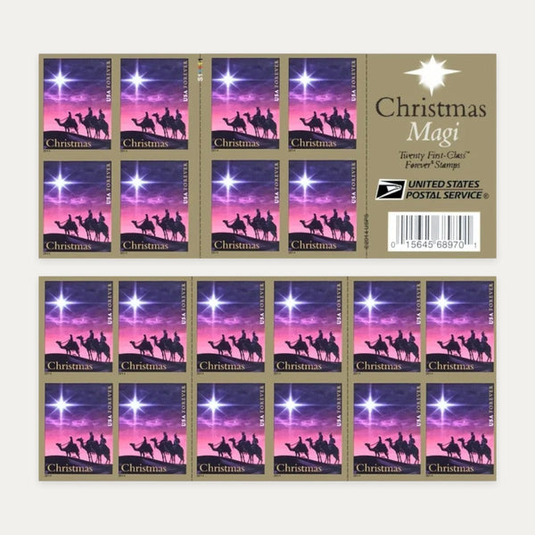 2014 Christmas Magi stamp booklet front and back