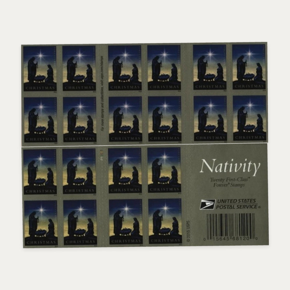 2016 Nativity stamp booklet front and back