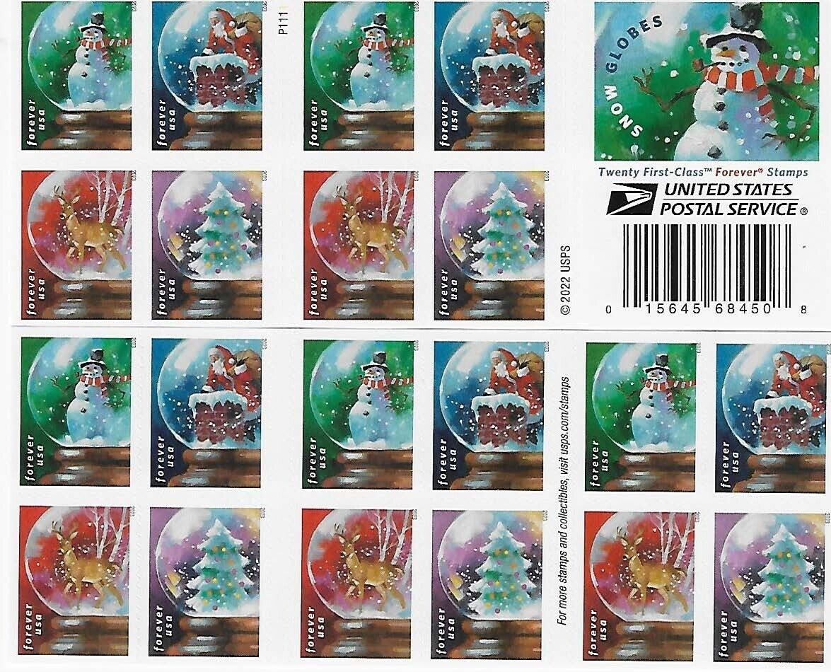 Snow Globes Forever stamp sheet Main image