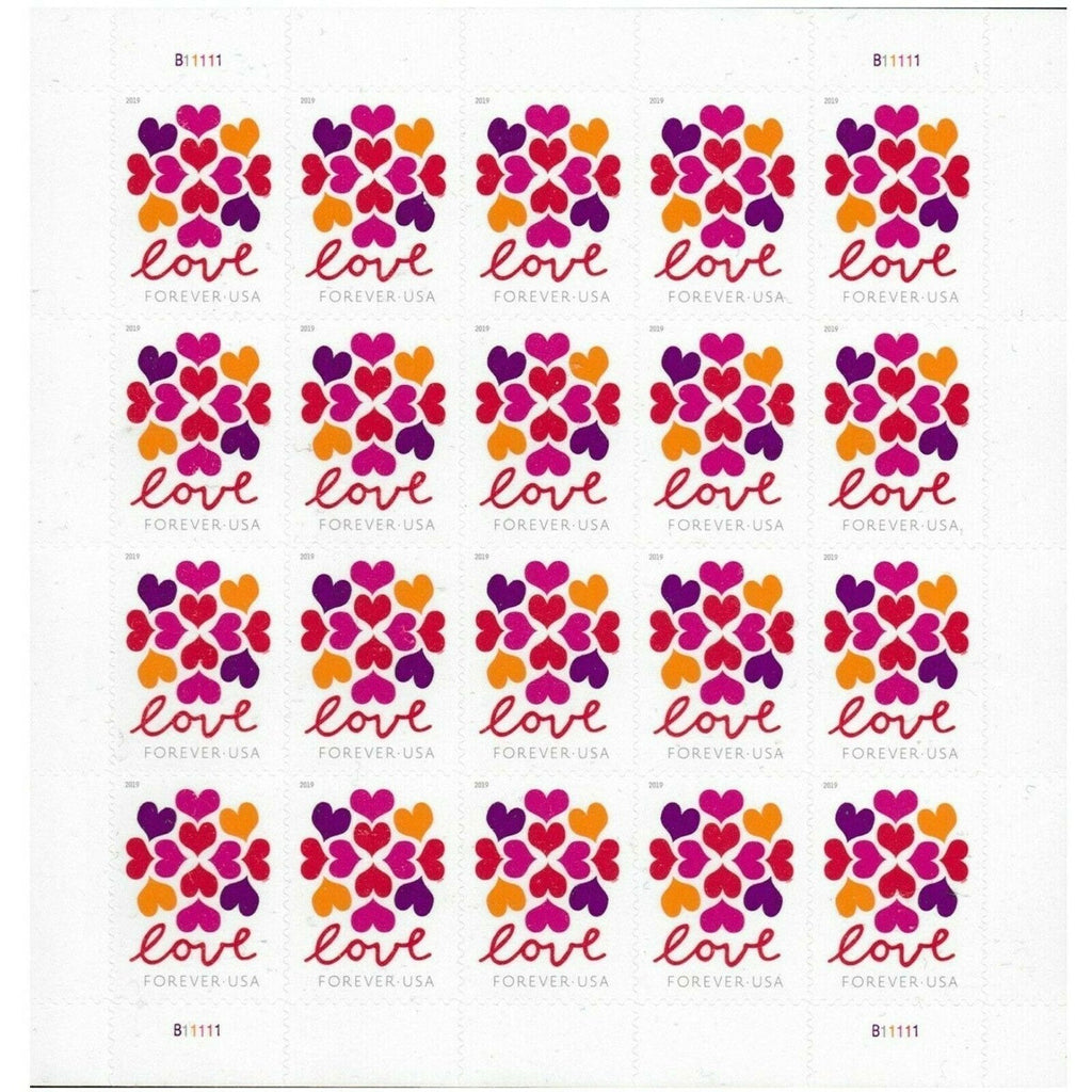 2019 Love Hearts Blossom Forever stamp sheet