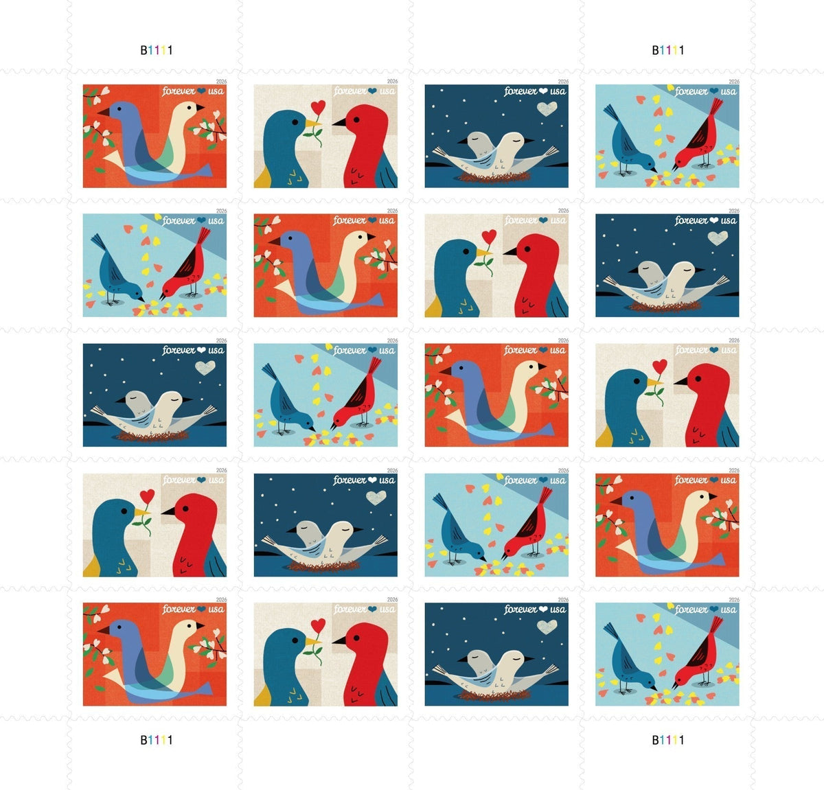 2026 Love Forever Stamps First Class Postage Stamps USPS Main image