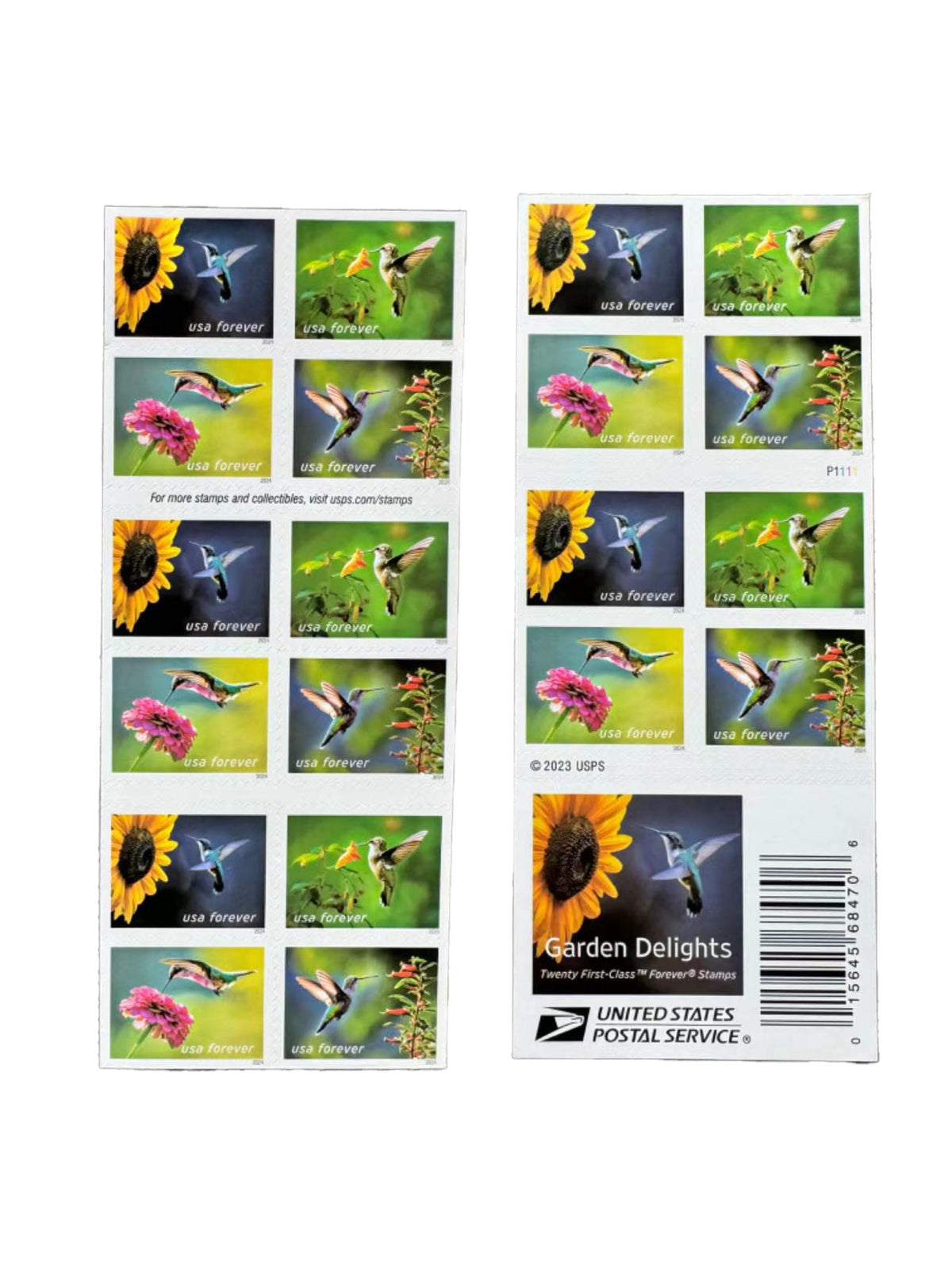 Garden Delights hummingbird Forever stamp booklet Main image