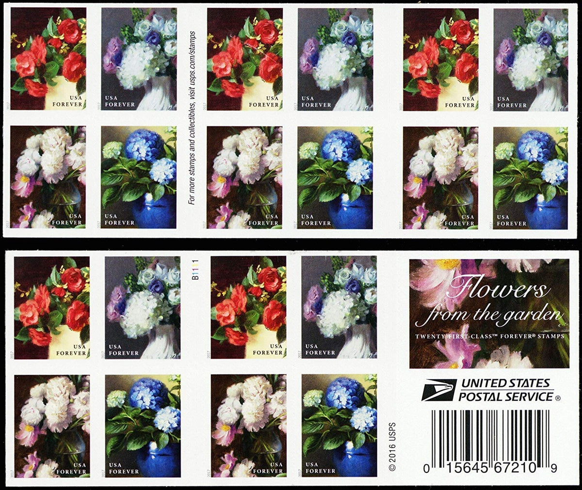 2016 Flowers from the Garden Forever stamp booklet and stamp sheets Main image