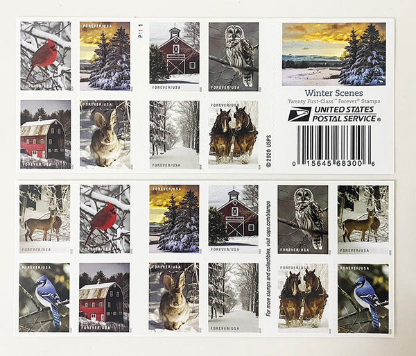 Winter Scenes Forever First Class Postage Stamps image 0