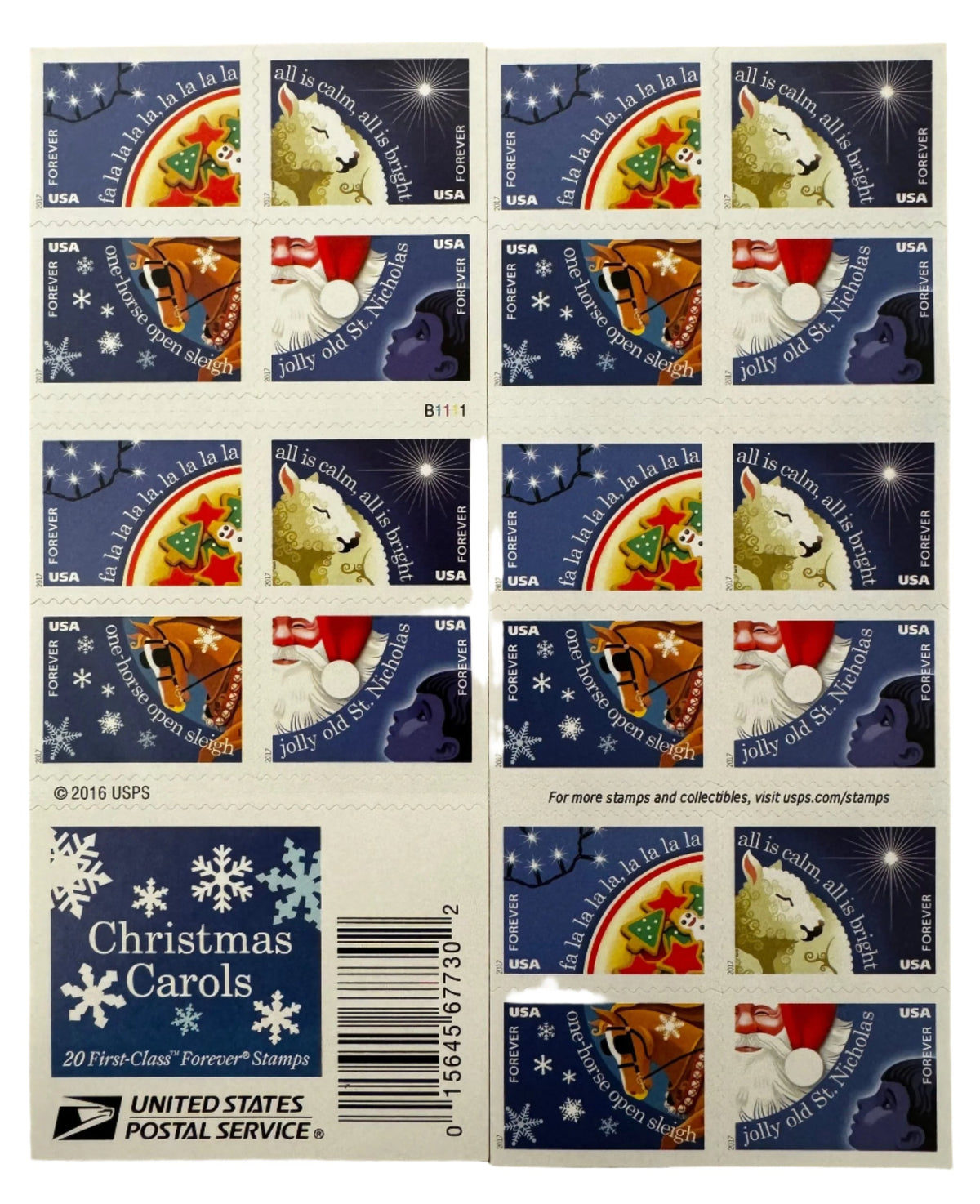 Christmas Carols Forever First Class Postage Stamps Secondary image