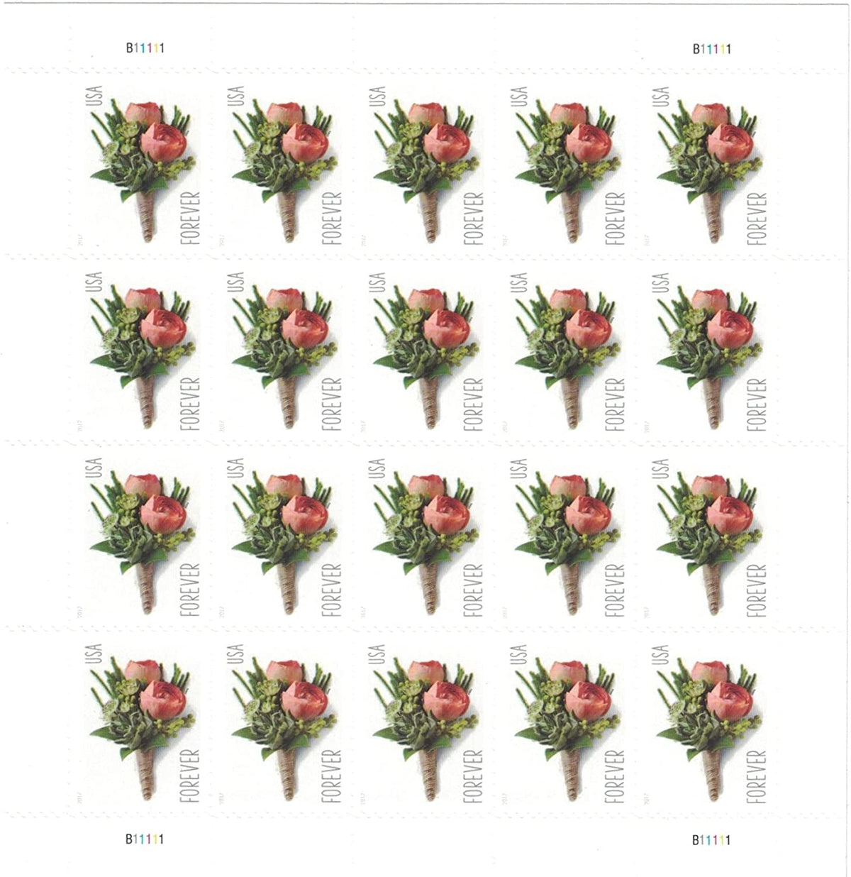 Celebration Boutonniere Forever stamp sheet