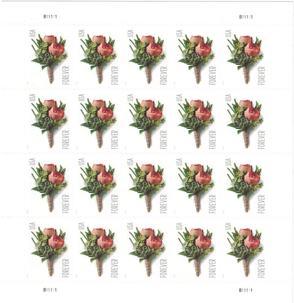 Celebration Boutonniere Forever stamp sheet