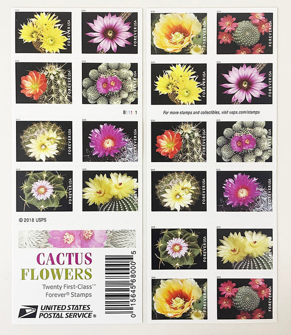 Cactus Flowers Forever stamp sheet