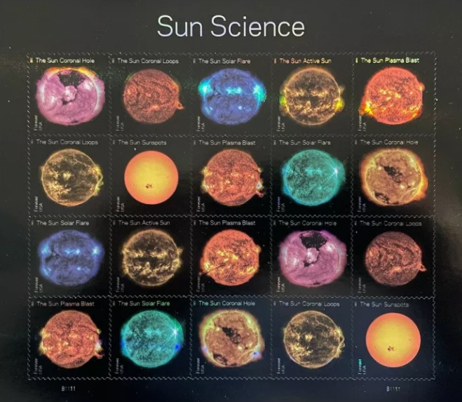 Sun Science Forever stamp sheet Main image
