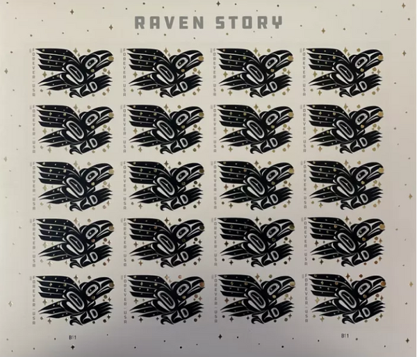 Raven Story Forever stamp sheet