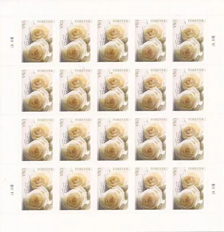 2011 Wedding Rose Forever stamp sheet with red rose design Main image