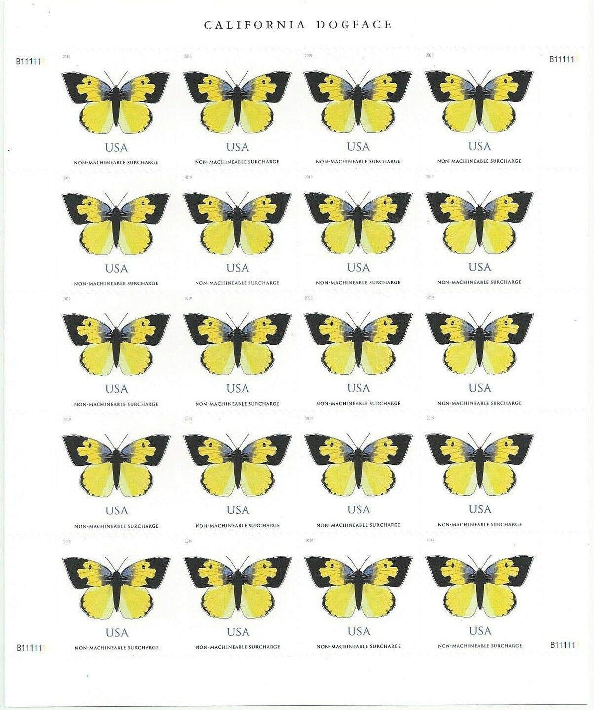 California Dogface Butterfly nonmachinable stamp pane Main image