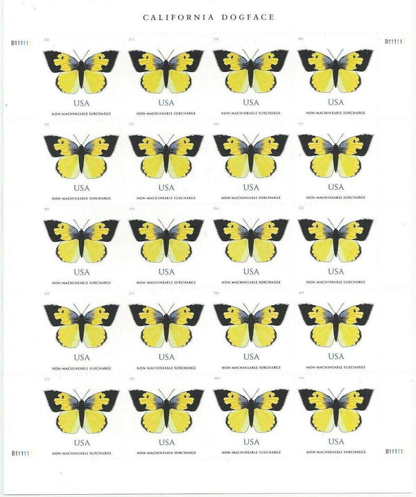 California Dogface Butterfly nonmachinable stamp pane