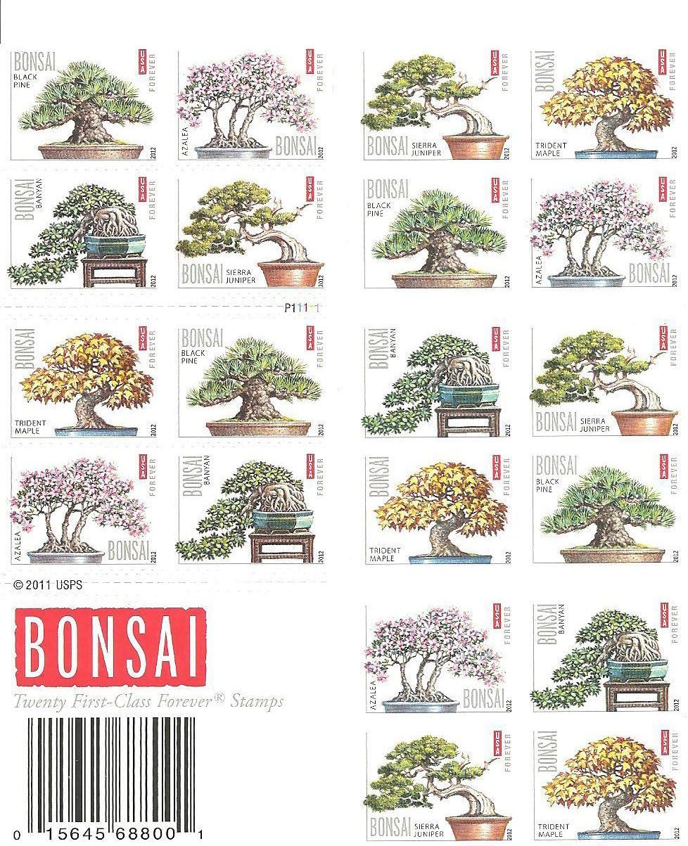 Bonsai Forever stamp sheet