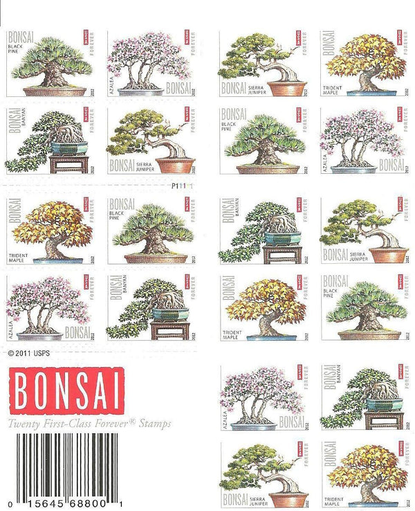 Bonsai Forever stamp sheet