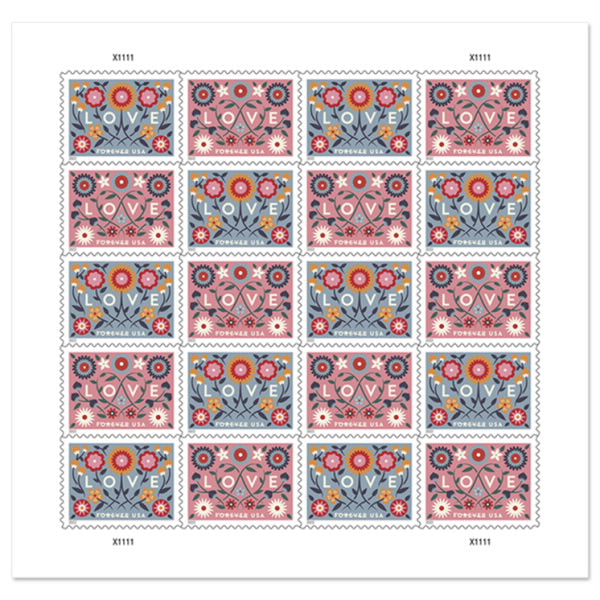 2022 Love Forever stamp sheet