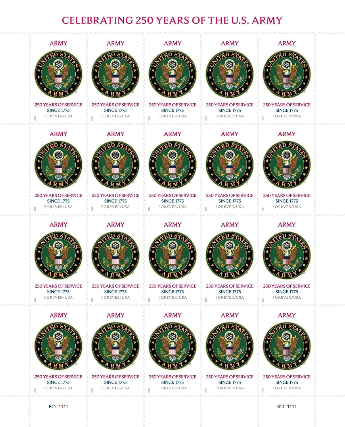 U.S. Army 250th Forever postage stamps Main image