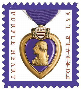 2019 Purple Heart Medal Forever stamp sheet