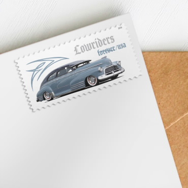 Lowriders Forever stamp on an envelope