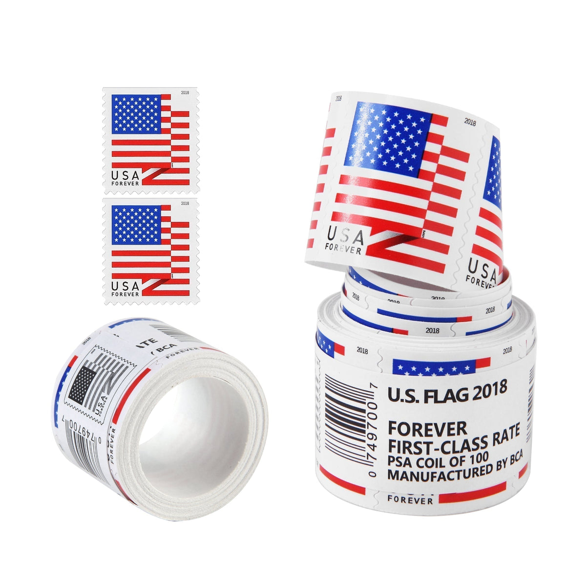 2018 U.S. Flag Forever stamp rolls Main image