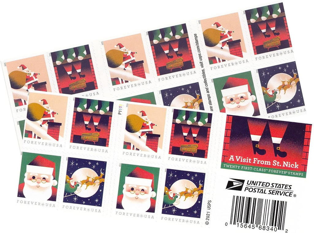A Visit from St. Nick Forever stamp booklet pane