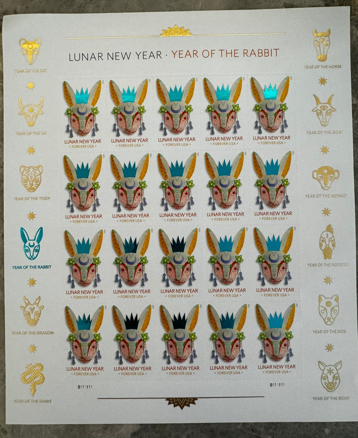 Year of the Rabbits Celebrates Lunar New Year Forever First Class Postage Stamps Secondary image