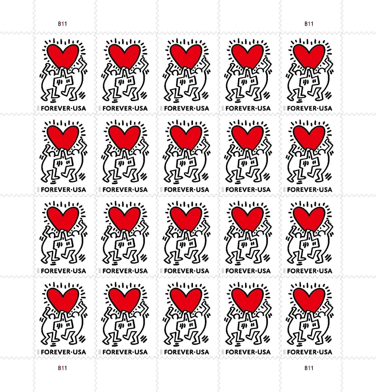 2025 Love Forever stamp sheet Main image
