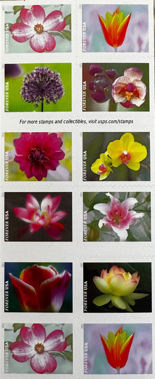 Garden Beauty Forever stamp strips