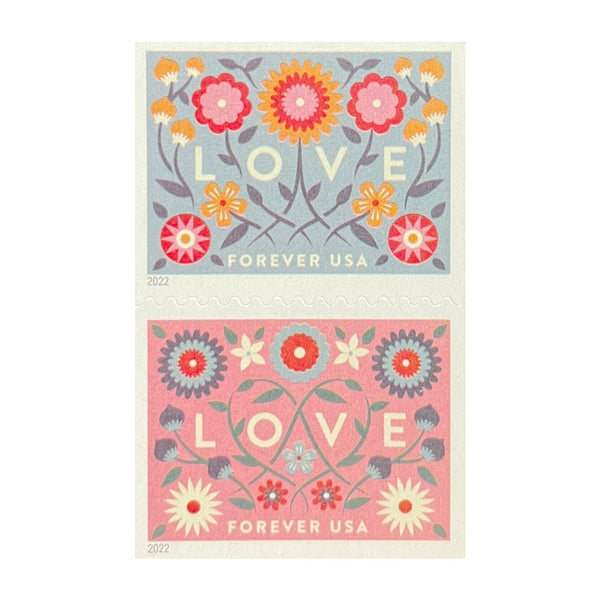 Two 2022 Love Forever stamp designs