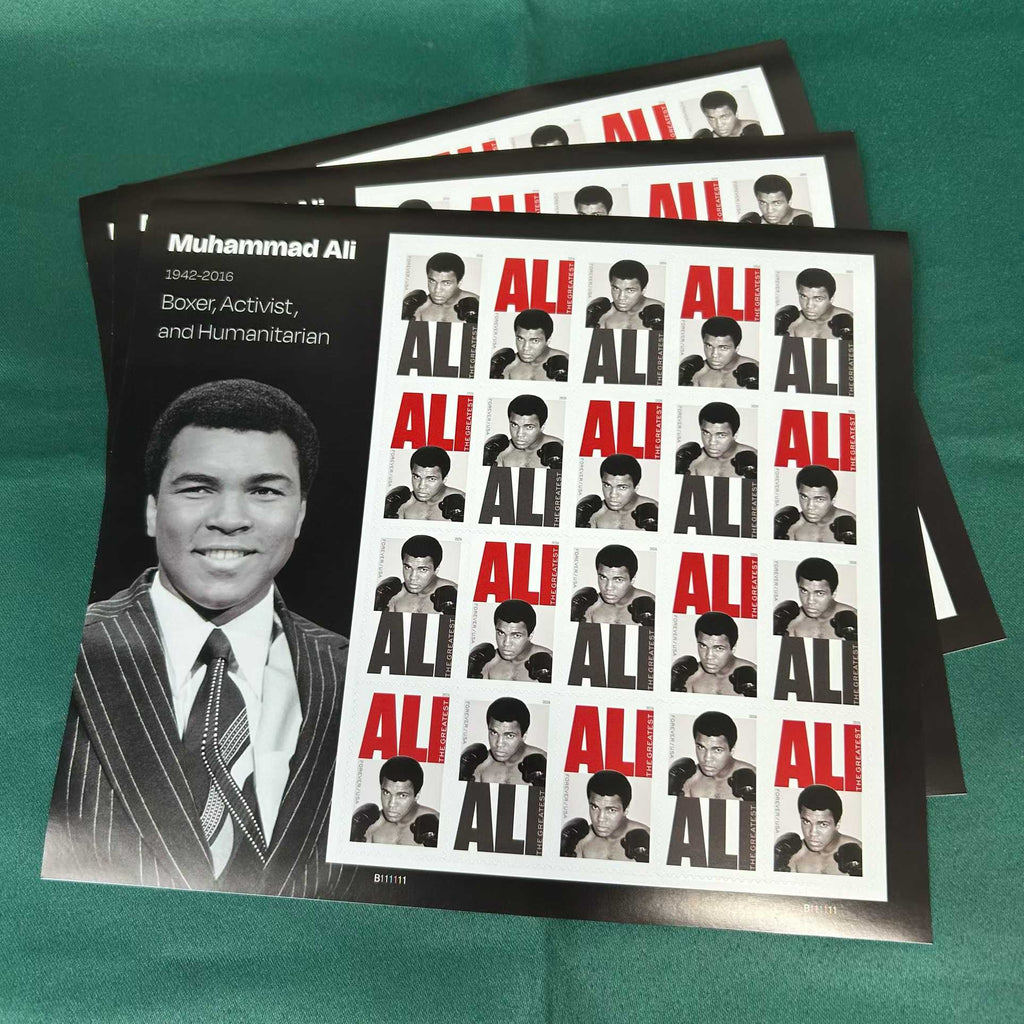 Muhammad Ali Forever stamp sheets and booklet