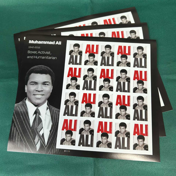 Muhammad Ali Forever stamp sheets and booklet