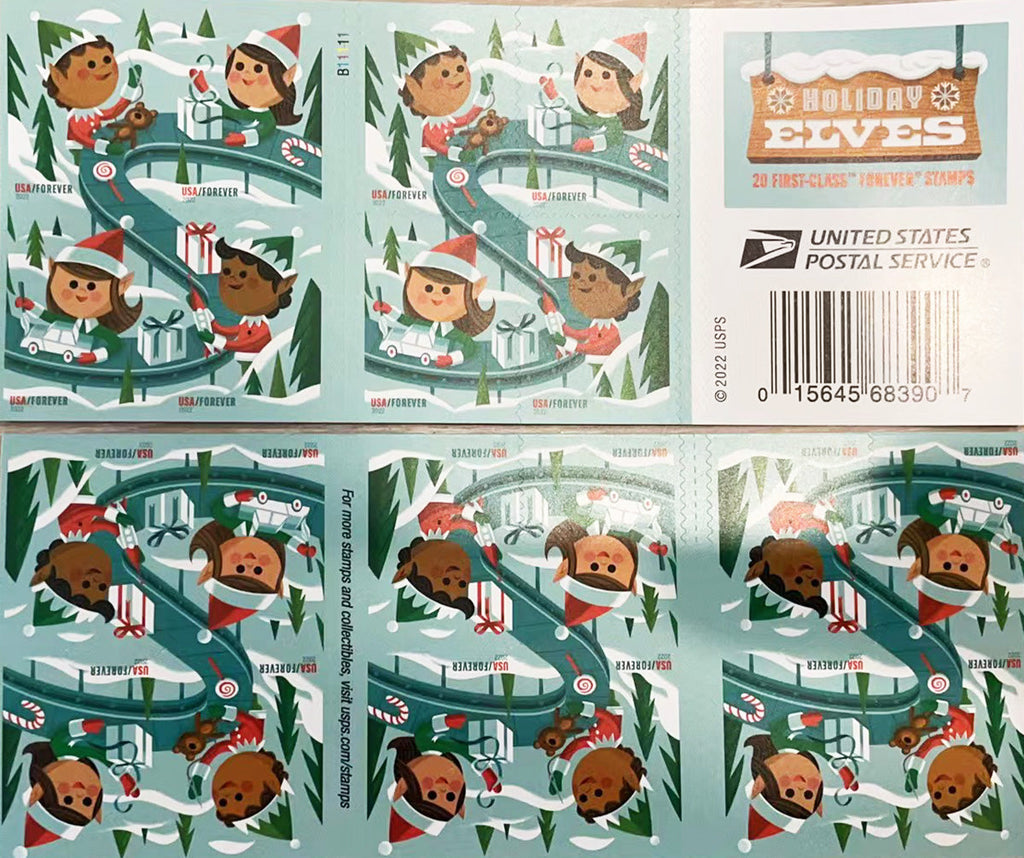 Holiday Elves Forever stamp booklet