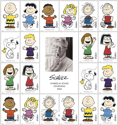 Charles Schulz Peanuts Forever stamp sheet