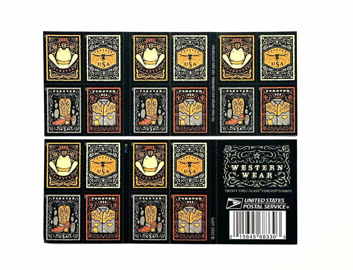 Western Wear Forever stamp booklet pane